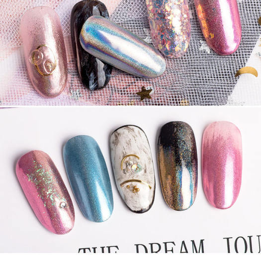 Bột tráng gương cầu vồng ngũ sắc trang trí móng 0.2g