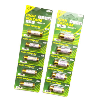 bán lẻ 1 vỉ 5 viên pin ALKALINE 23A 27A 12V Pin điện áp cao cho Chìa khóa điện, điều khiển cửa cuốn, chuông cửa, báo động