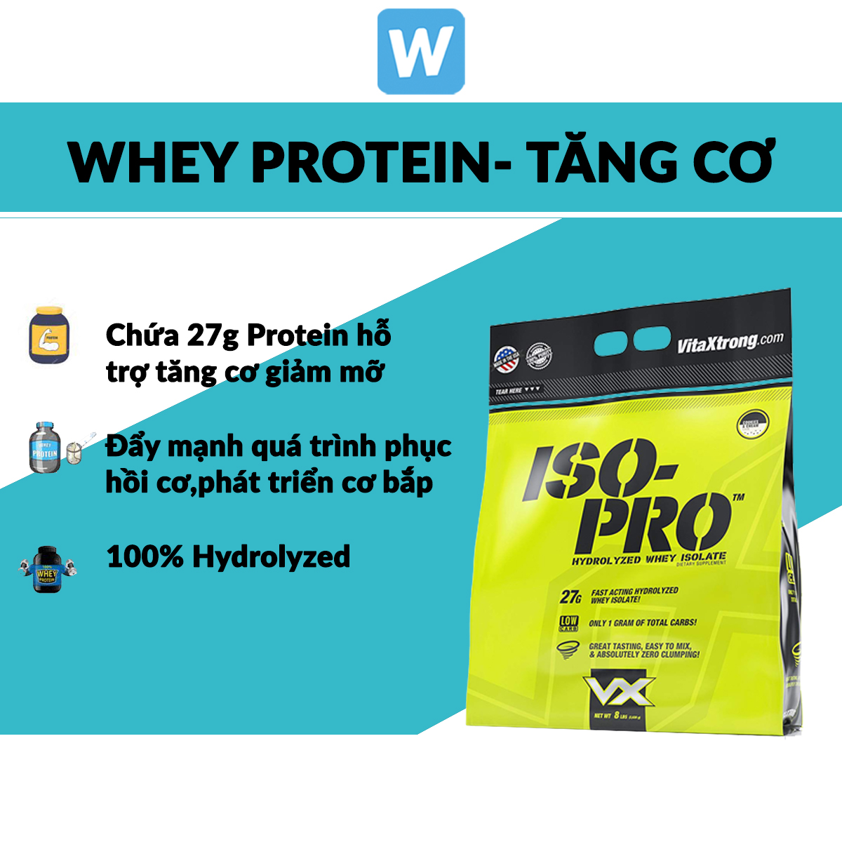 Whey iso pro 8lbs 😈giá hủy diệt😈 whey protein hydrolyzed , whey thủy phân , tăng cơ nhanh , hàng chính