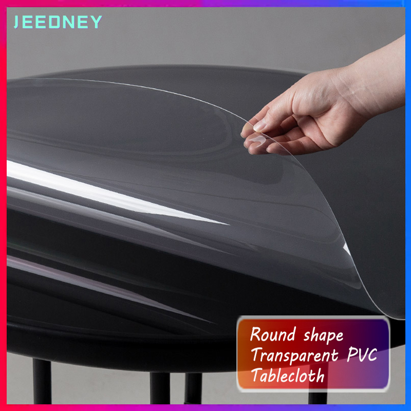 Gambar 1mm Thick PVC Round Table Protector Waterproof and Oil Proof Transparent Tablecloth Soft Glass Heat Resistant Plastic Dining Table Cloth Cover Protective Film alas meja makan ??