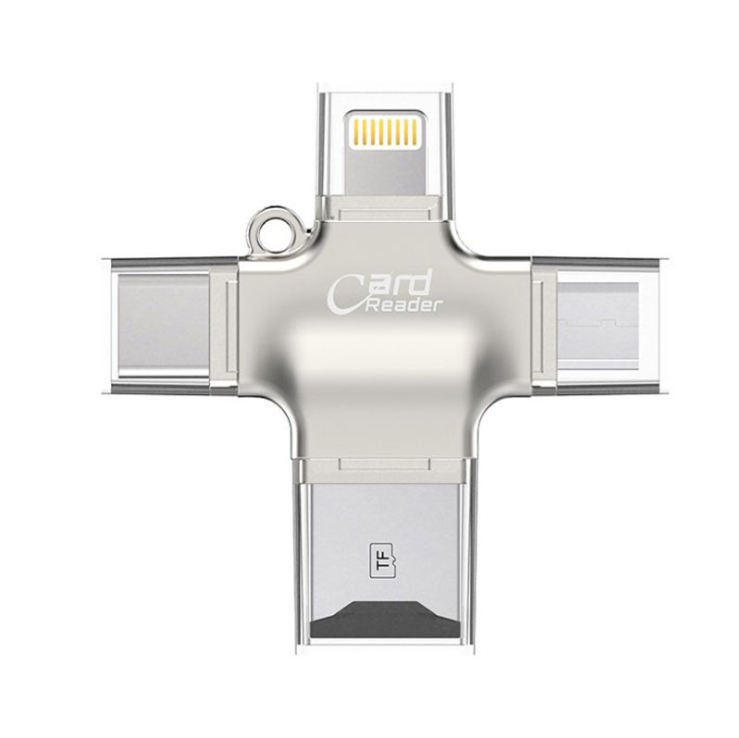 Đầu đọc thẻ nhớ OTG 4 in 1 Micro SD cổng type-C lightning micro usb