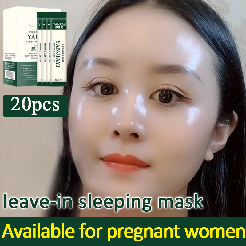Gambar 20Pcs Collagen Gelly Sleep Face Mask Firm Skin Moisturizing Oil Shrink Pores Wash off Facial Mask Sleeping Mask That Can Be Thoroughly Absorbed By The Skin Collagen Firming Good Night Jelly Moisturizing And Moisturizing Shrinking Pores Lazy Mask