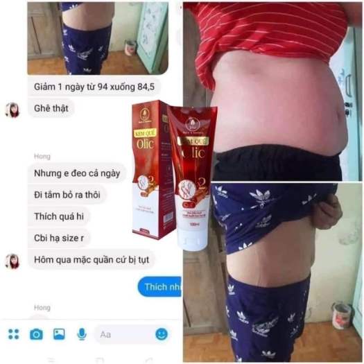 Combo 10 chai Kem tan mỡ bụng, Gel tan mỡ bụng Quế Olic - 4 Girls