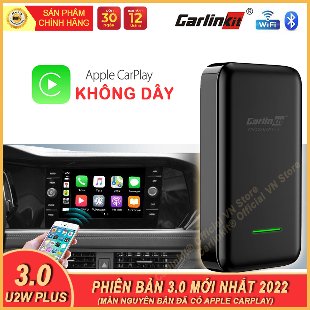 Carlinkit 3.0 U2W Plus (2022 NEW) -Bộ Adapter chuyển đổi Apple Carplay cắm dây sang Apple Carplay không dây