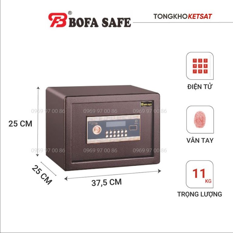 Két sắt vân tay điện tử bofa bgx-5d130 nhập khẩu công nghệ đức chính hãng màu nâu sang trọng bền bỉ chống cạy phá
