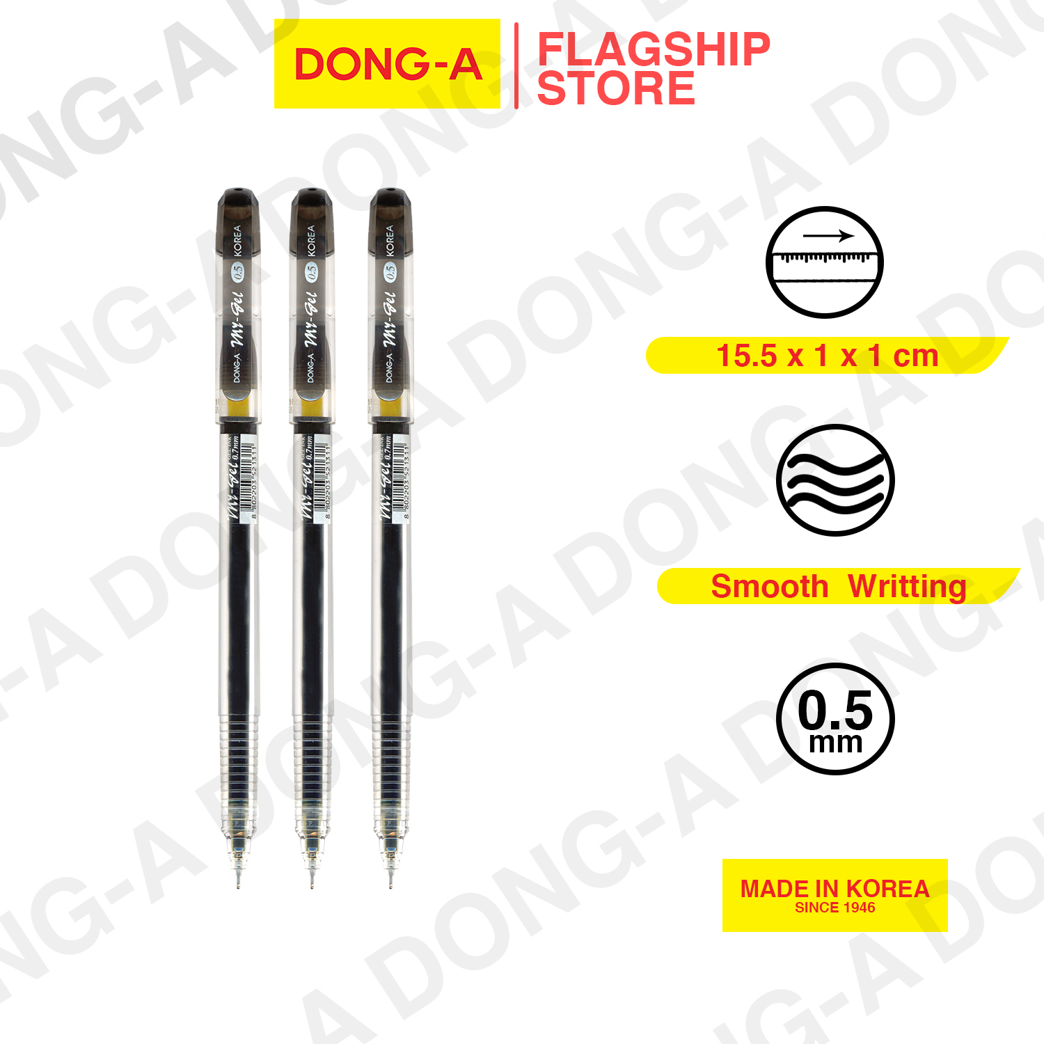 Dong-A My Gel 0.5mm BLACK 3PCS 111124