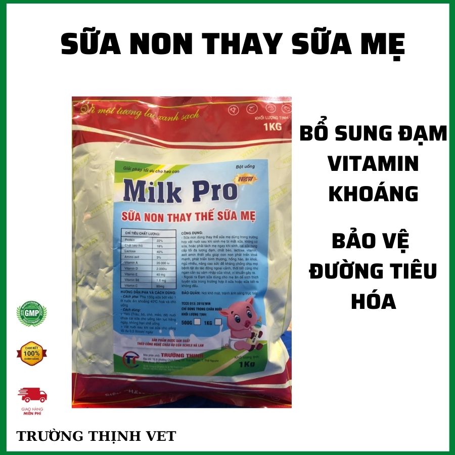 "Hoàn tiền đến 10%" SỮA DINH DƯỠNG cao cấp Milk pro 1kg thay thế sữa mẹ an toàn cho đường tiêu hóa, không đi ngoài chó chó, mèo, lợn, trâu, bò, dê, cừu [thú y]