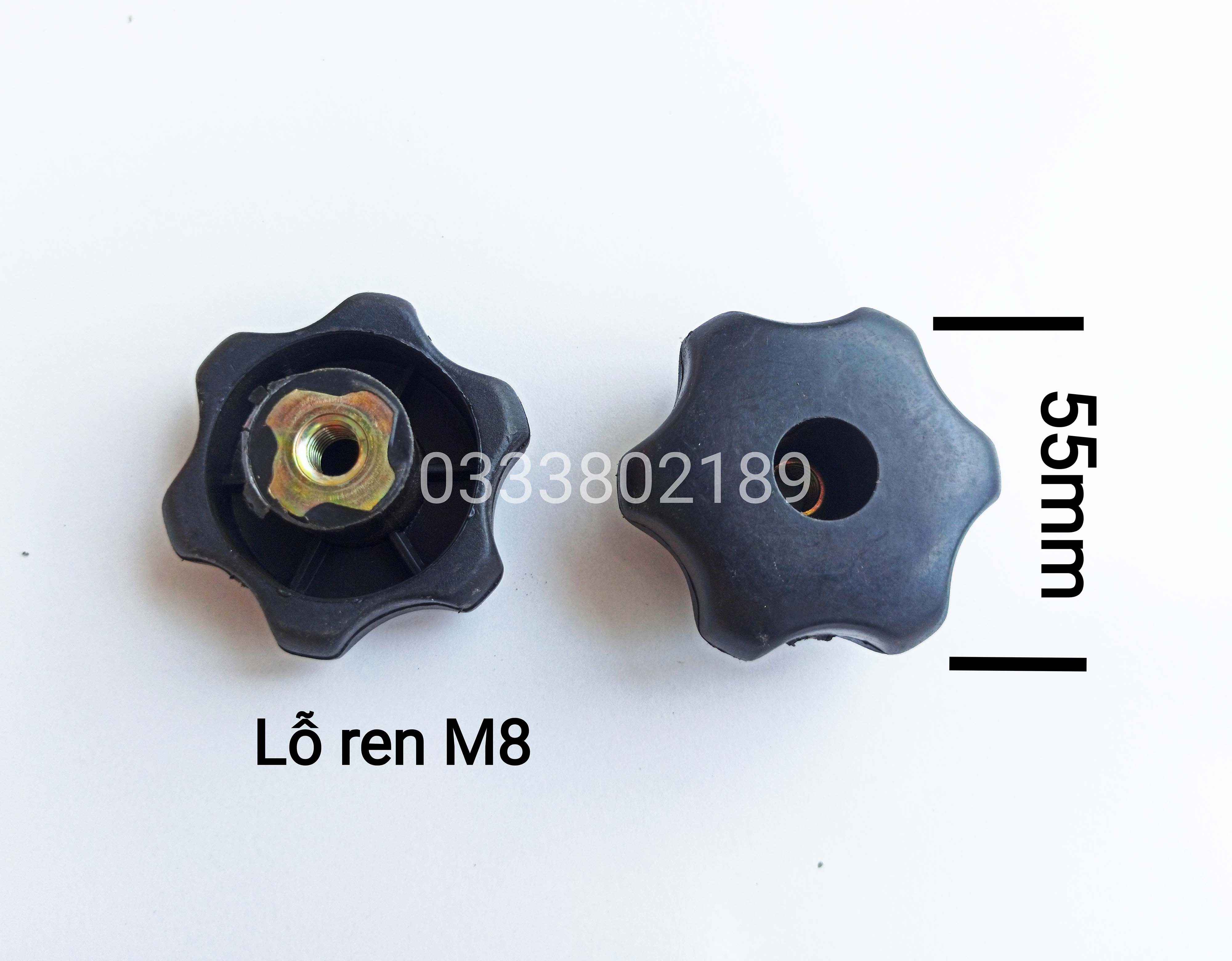 Núm vặn nhựa lỗ ren m8-55mm