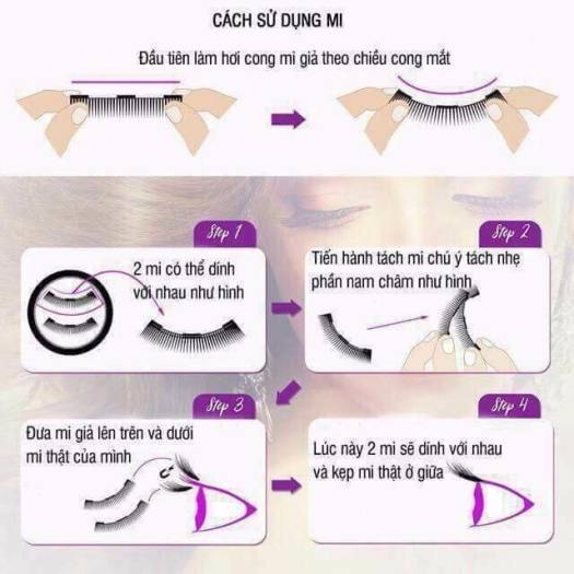 Bộ kẹp bấm mi và lông mi giả nam châm 3d từ tính THAO110-Trúc Cosmetics