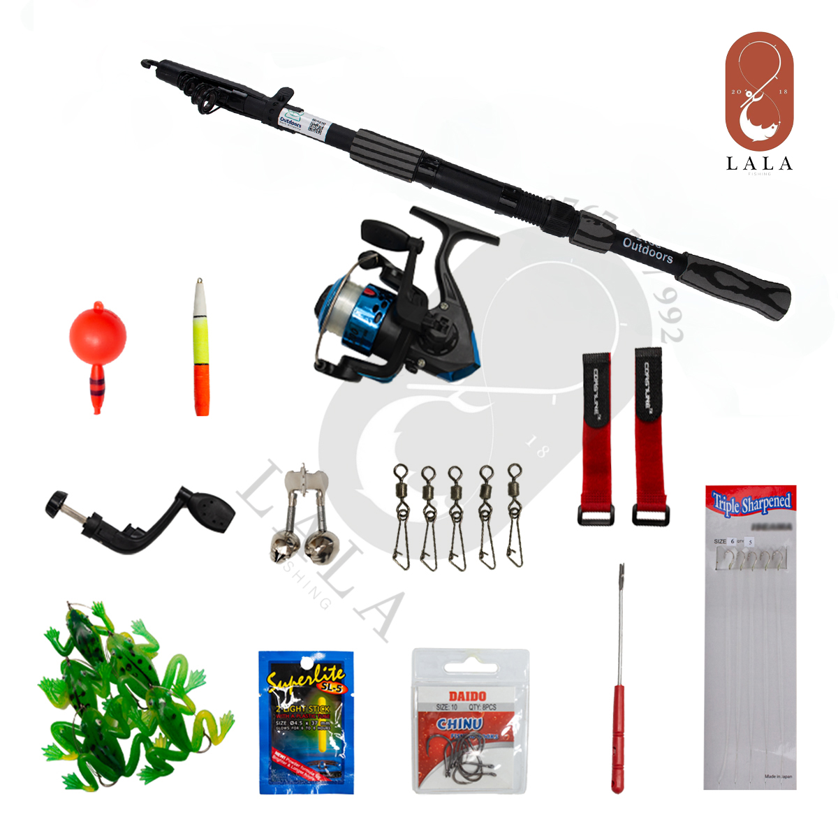 Combo Cần câu rút Outdoors đủ size + Máy tôm 200 và bộ phụ kiện giá siêu hời
