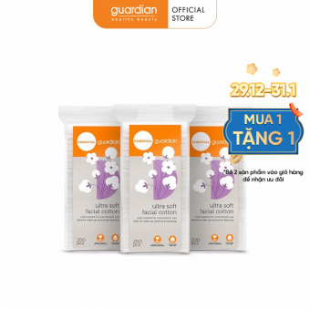 Bông Tẩy Trang Siêu Mềm Guardian 3 Gói x 200 Miếng