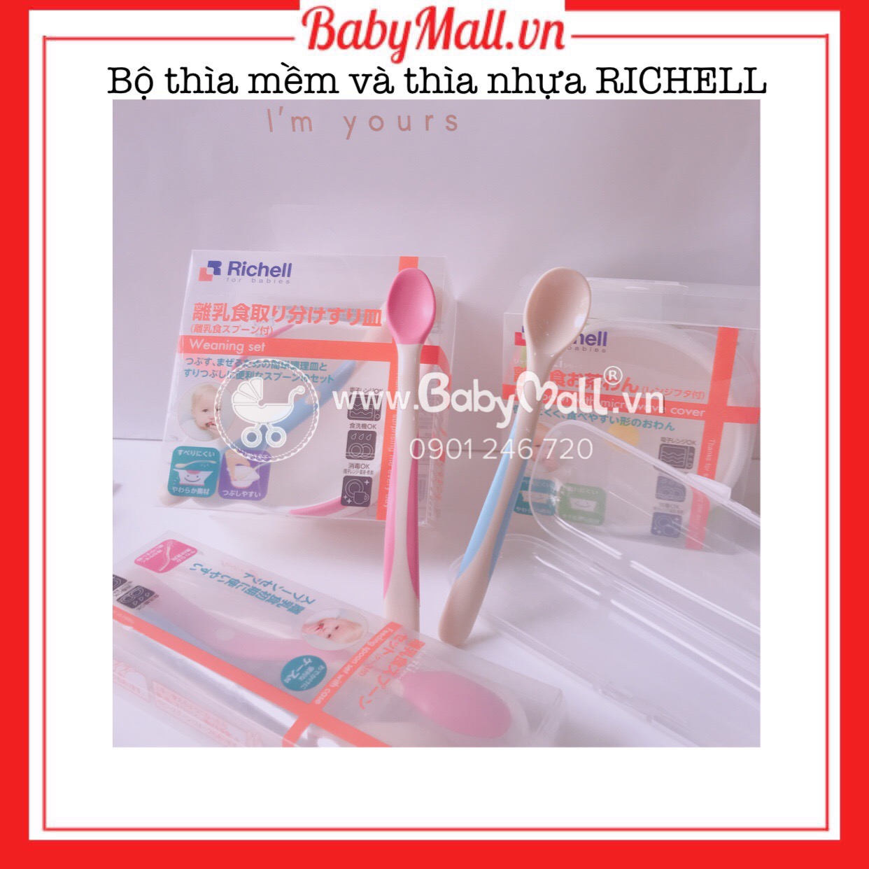 Bộ thìa mềm & thìa nhựa Richell Babymall.vn