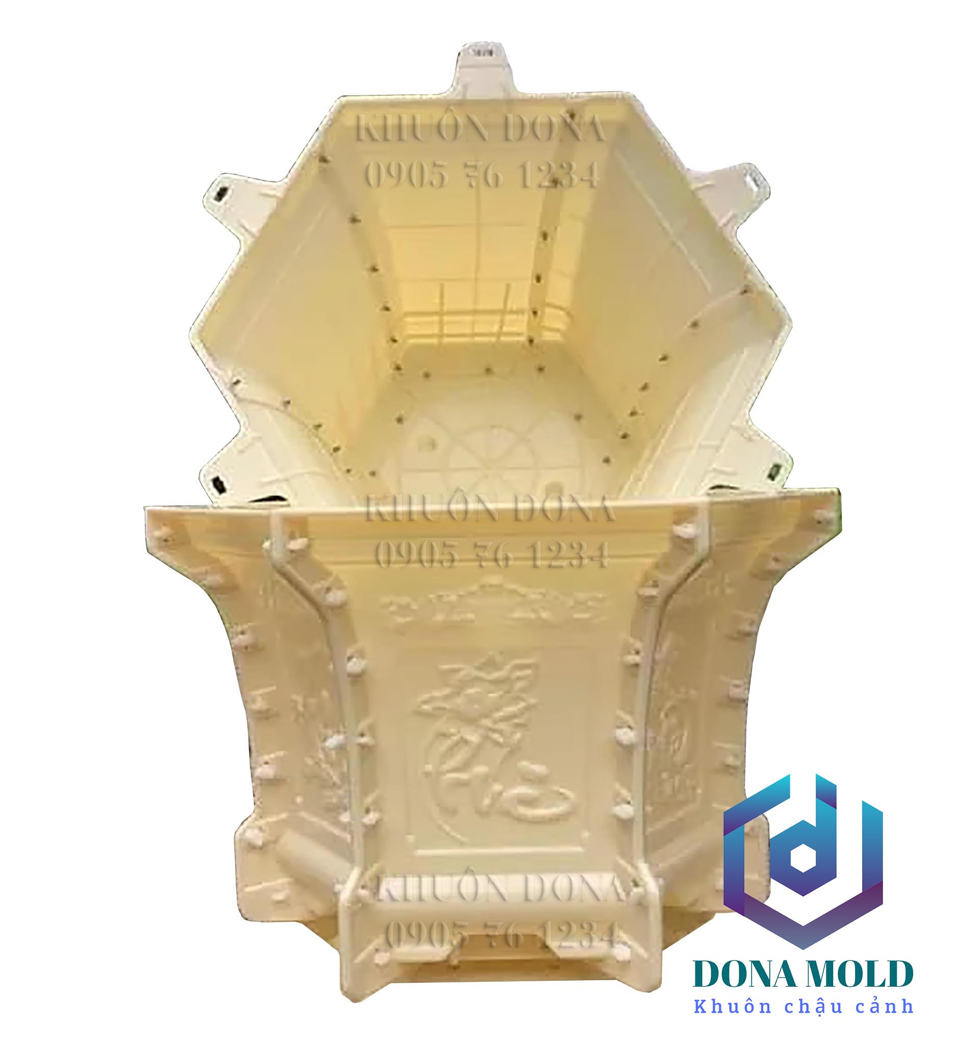Khuôn đúc chậu lục giác 58 cm cao 45 cm . khuôn chuẩn loại 1