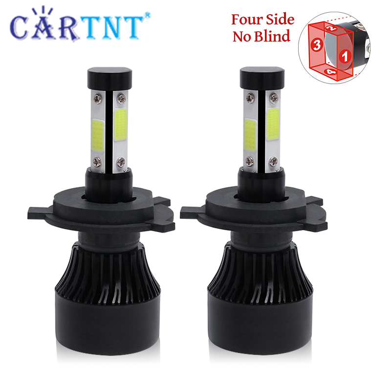CarTnT 2 Chiếc Đèn Pha LED Xe Hơi 100W 20000LM Cho Xe Hơi H8 H4 H7 H11 H9 H13 9005 HB3 9006 HB4 9012 HIR2 H13 9004 HB1 9007 HB5 5202 Bóng Đèn Sương Mù LED Bộ Đèn Pha Xe Hơi Ô Tô 6000K