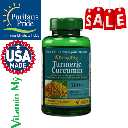 Viên uống tinh chất nghệ vàng Turmeric Curcumin 500mg, hộp 90 viên- Puritan’s Pride Mỹ
