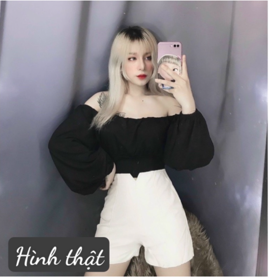 Áo tiểu thư tay phồng cột nơ có mút chất vải voan xốp cực xinh cho bạn nữ