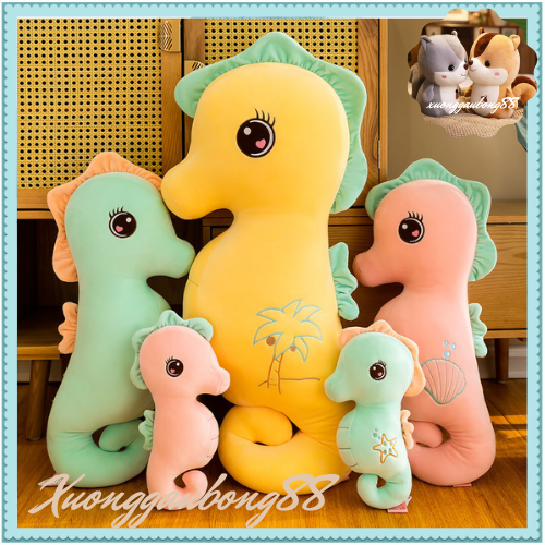 Thú nhồi bông,Gấu Bông, gối ôm Con Cá Ngựa Size Nhỏ [45cm] Thú Nhồi Bông Size Nhỏ An Toàn Cho Da Trẻ Em
