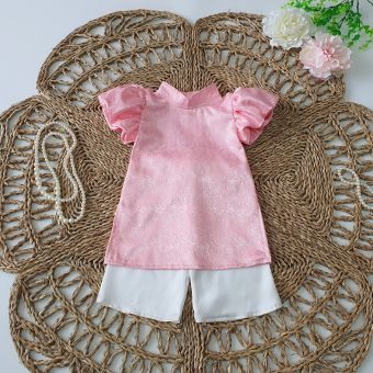 sườn sám gấm hồng cách tân cho bé 5-20kg