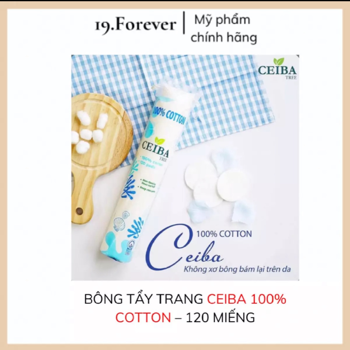 Combo 3 bông tẩy trang ceiba 1 ống 140 miếng 100% cotton 3 lớp, không xơ bông, thấm hút dễ dàng, thân thiện với làn da