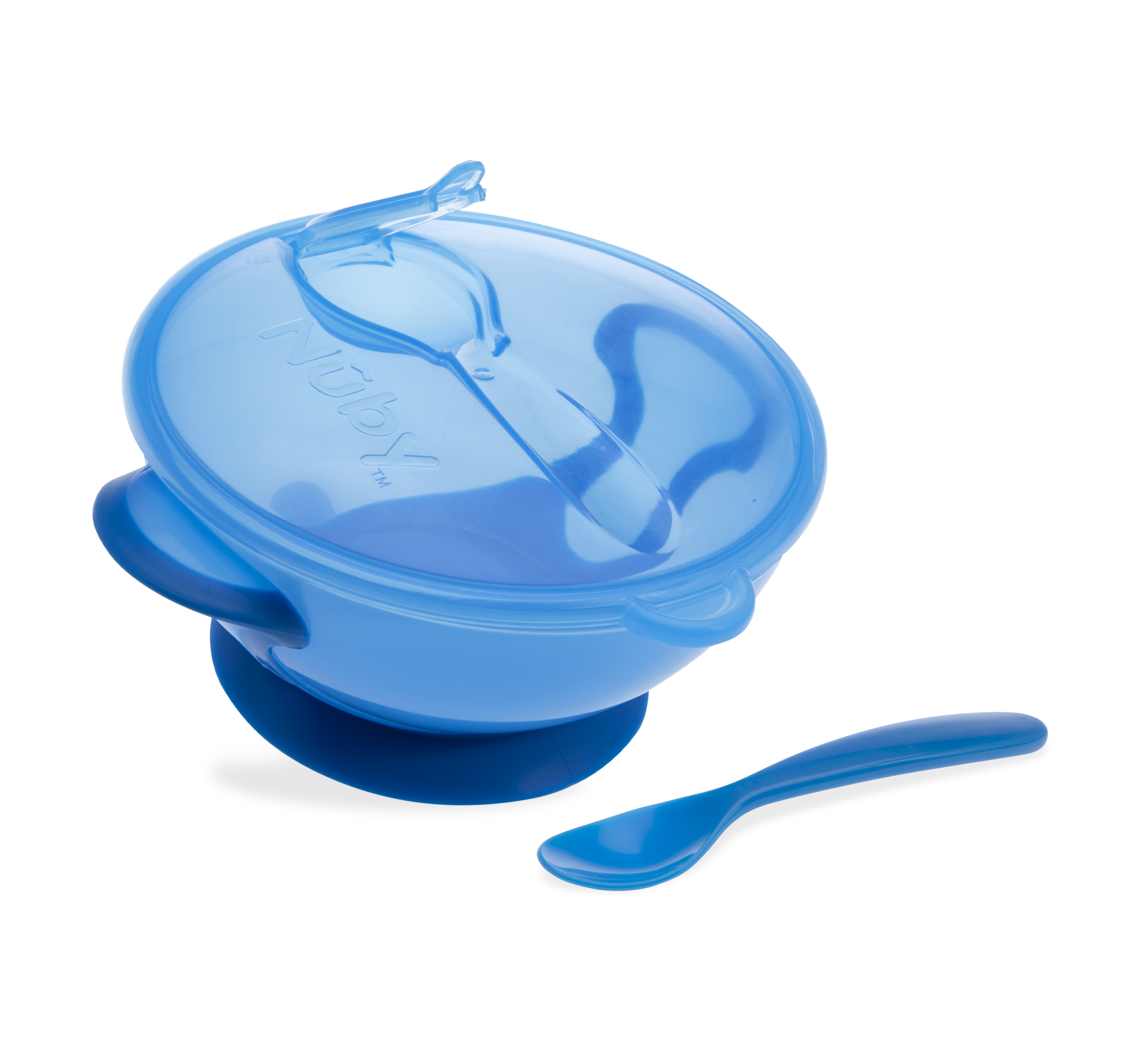 Nuby Garden Fresh Suction Bowl N Spoon Lid Blue