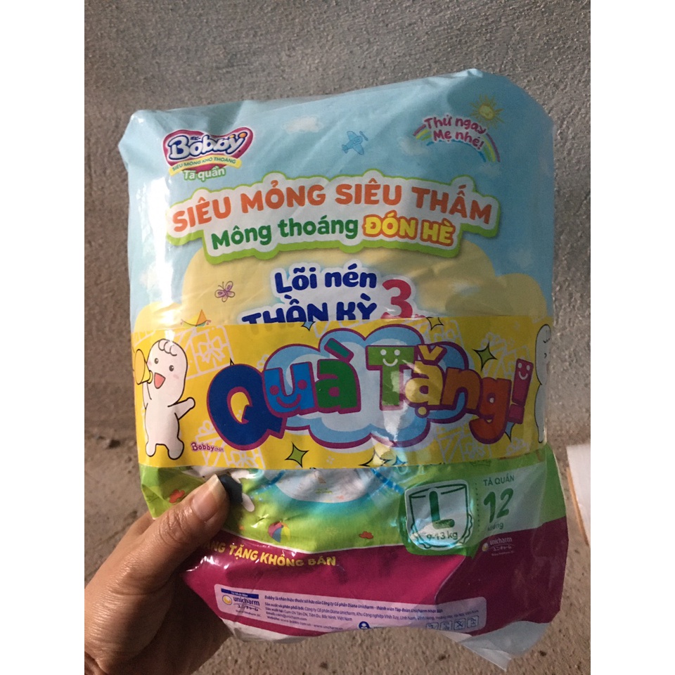 Tã quần bobby phiên bản hè 2020 gói 12 miếng size m , l,xl,xxl