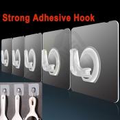Transparent Wall Hooks, Strong Adhesive, Kitchen Bathroom Storage Organizer