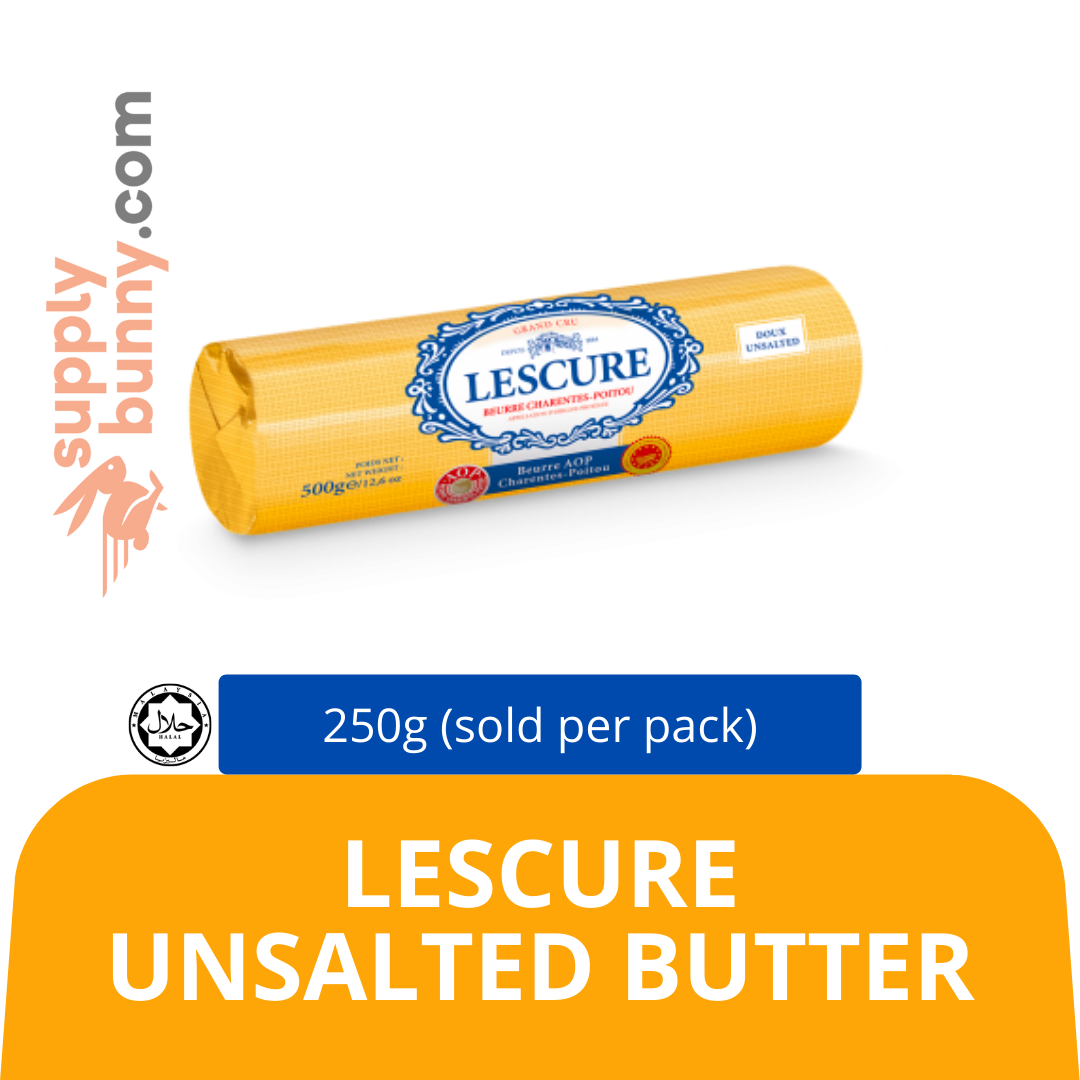 Lescure Unsalted Butter 250g (sold per pack) Le Cakery