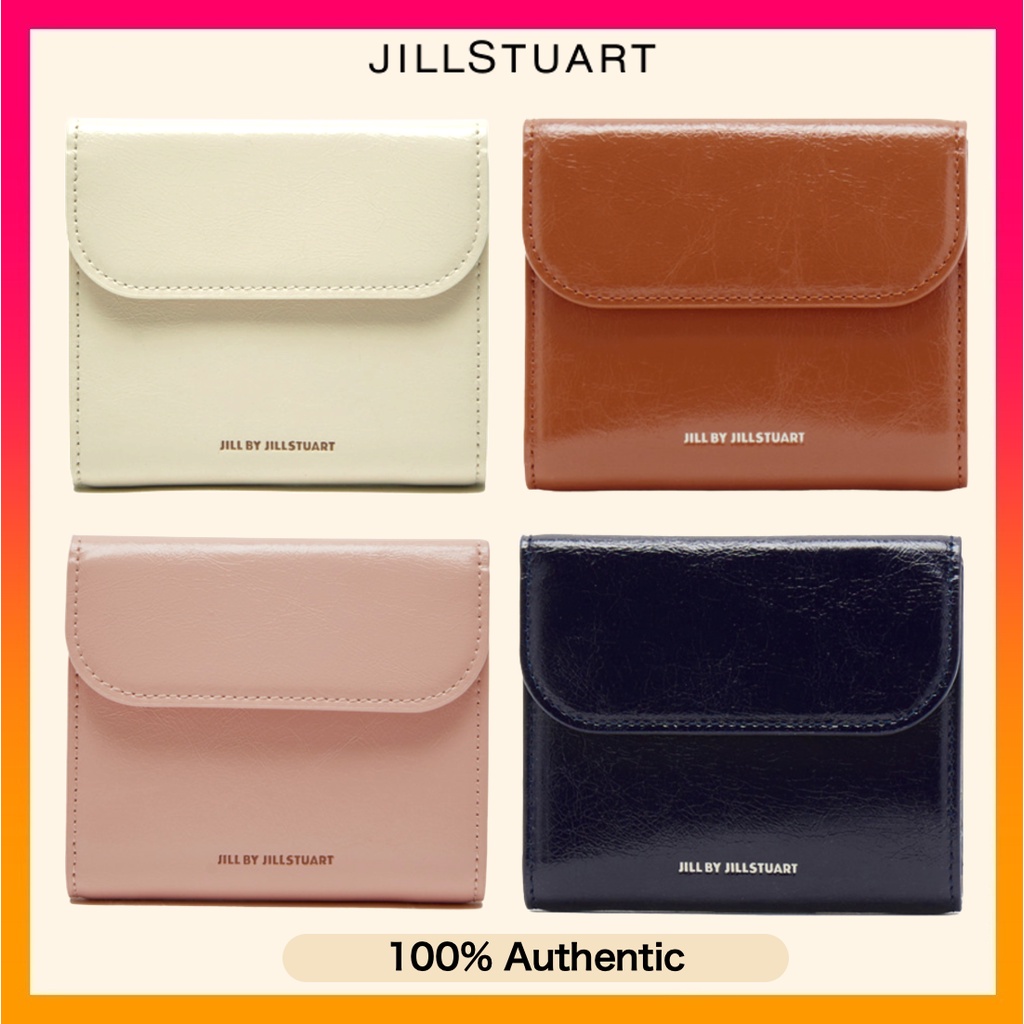 ☆JILLSTUART☆ BONNIE logo print cowhide half wallet 3 color JILLSTUART Cowhide Bifold Wallet - 3 Colors (2024 NEW) Jill