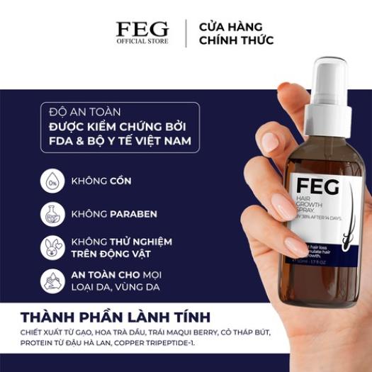 FEG Hair Growth Spray - Xịt Dưỡng Kích Thích Mọc Tóc FEG Giúp Tóc Dày và Dài Sau 14 Ngày