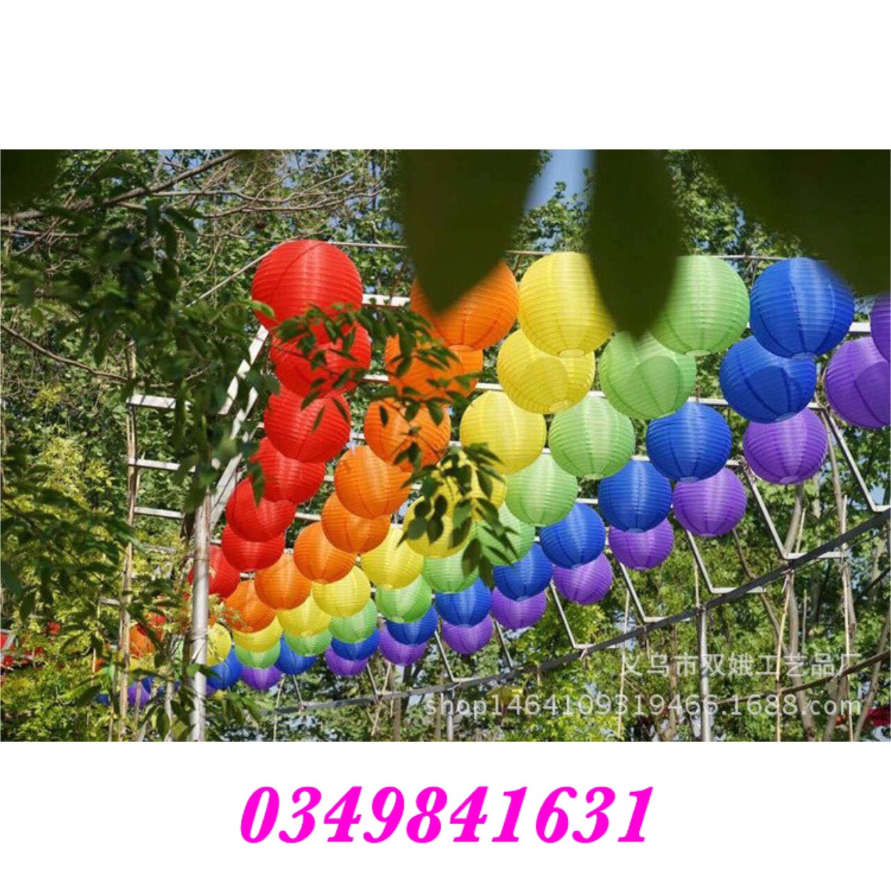 Đèn lồng vải lụa không tua 20/25/30cm nhiều màu trang trí ngoài trời