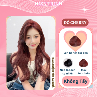 Thuốc Nhuộm Tóc Màu Đỏ Cherry Tặng Kèm Dụng Cụ Nhuộm Tại Nhà | Thuốc nhuộm tóc Hiền Trinh