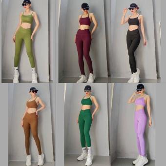 Bộ Đồ Tập Thể Thao Nữ Áo Bra Kèm Mút Quần Dài Nhiều Màu Tập Gym Yoga Aerobic Y Hình 100% Hàng Cao Cấp