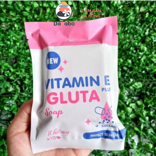 01 XÀ PHÒNG TẮM TRẮNG DA VITAMIN E PLUS GLUTA X10 COLLAGEN THÁI LAN CHÍNH HÃNG - TẶNG KÈM TÚI SOAP TẠO BỌT BỀN ĐẸP