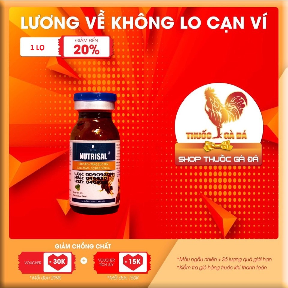 Thuốc gà đá nutrisal tăng bo - tăng cơ cho gà đá