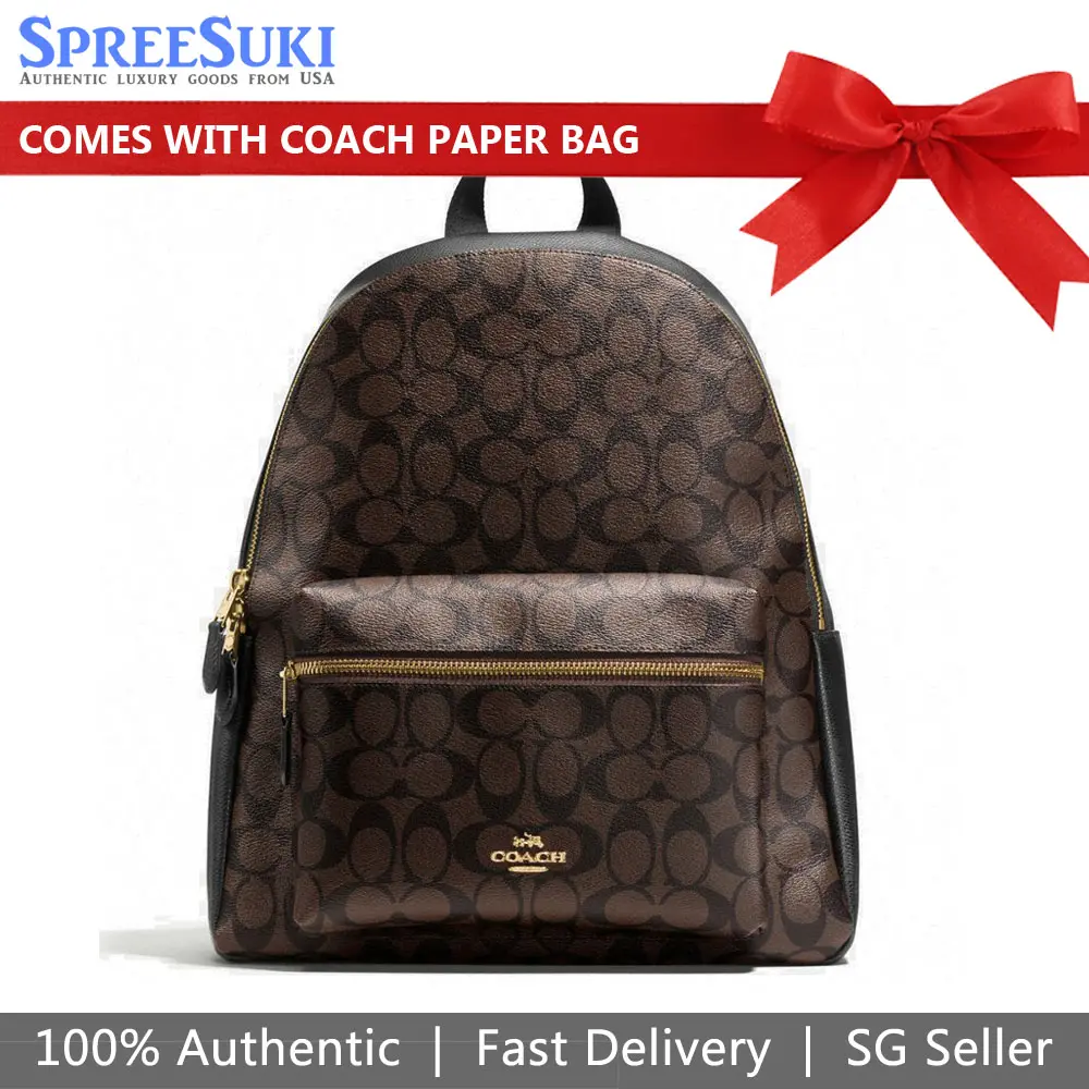 coach backpack signature