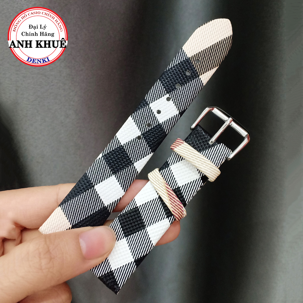 Dây đồng hồ da hiệu burberry khóa cài bu1938 full size 14,16,18,20,22mm