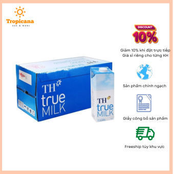 THÙNG Sữa Tươi Tiệt Trùng Nguyên Chất TH true MILK - Hộp 1L