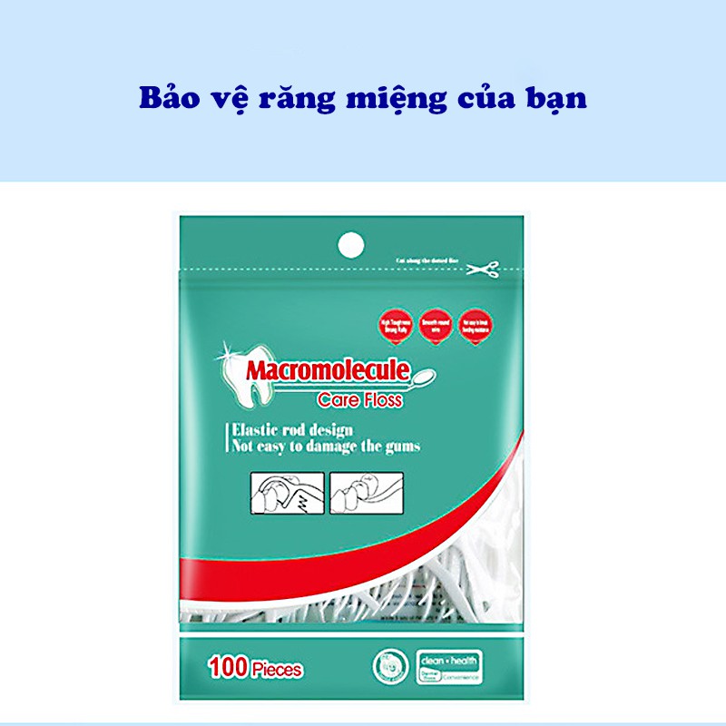 Tăm chỉ nha khoa gói 100 vệ sinh chăm sóc răng miệng Care Floss
