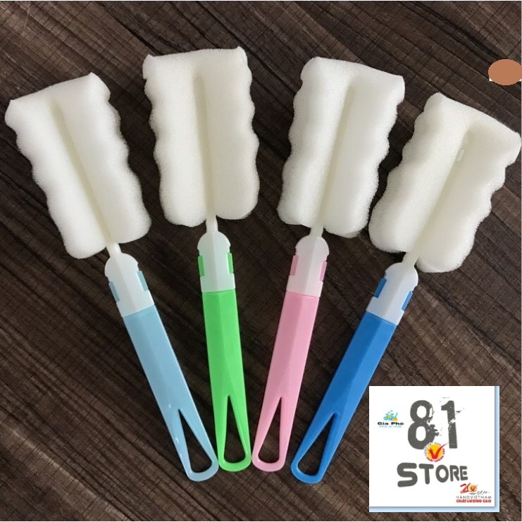 Cọ bọt biển tay gấp gọn được - rửa bình sữa - rửa cốc ly