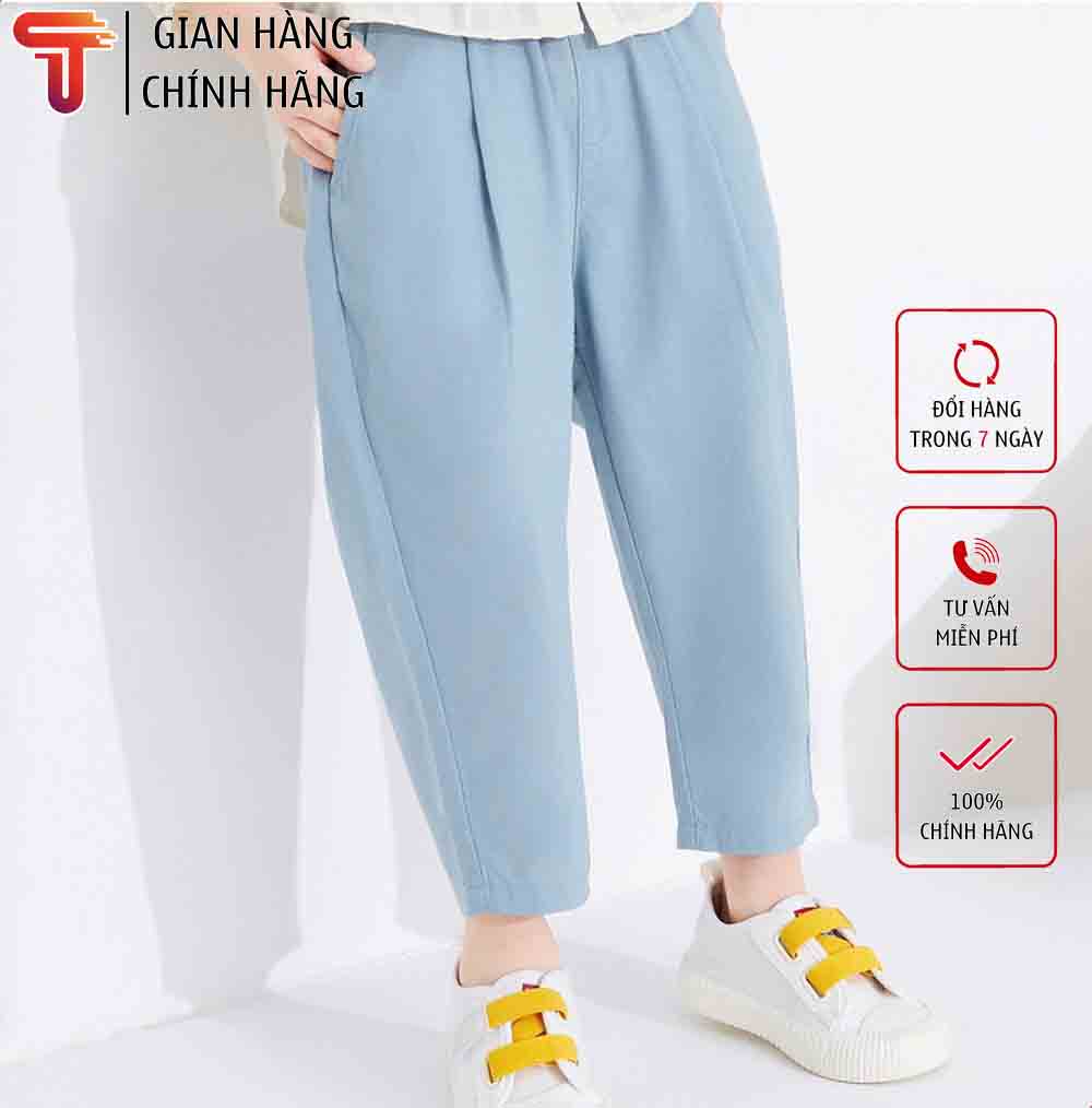 TANOSA Quần baggy dài bé trai bé gái chất đũi xước mềm mại nhiều màu cho bé từ 10-30kg