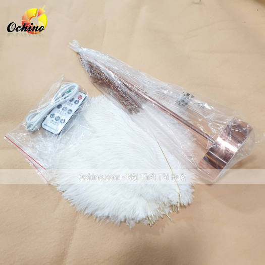 Đèn Lông Vũ, Đèn Lông Bàn, Đèn ngủ Lông đà Điểu, Đèn Ngủ Để bàn, Đèn lông để bàn cao Cấp (Có Điều Khiển Từ Xa)