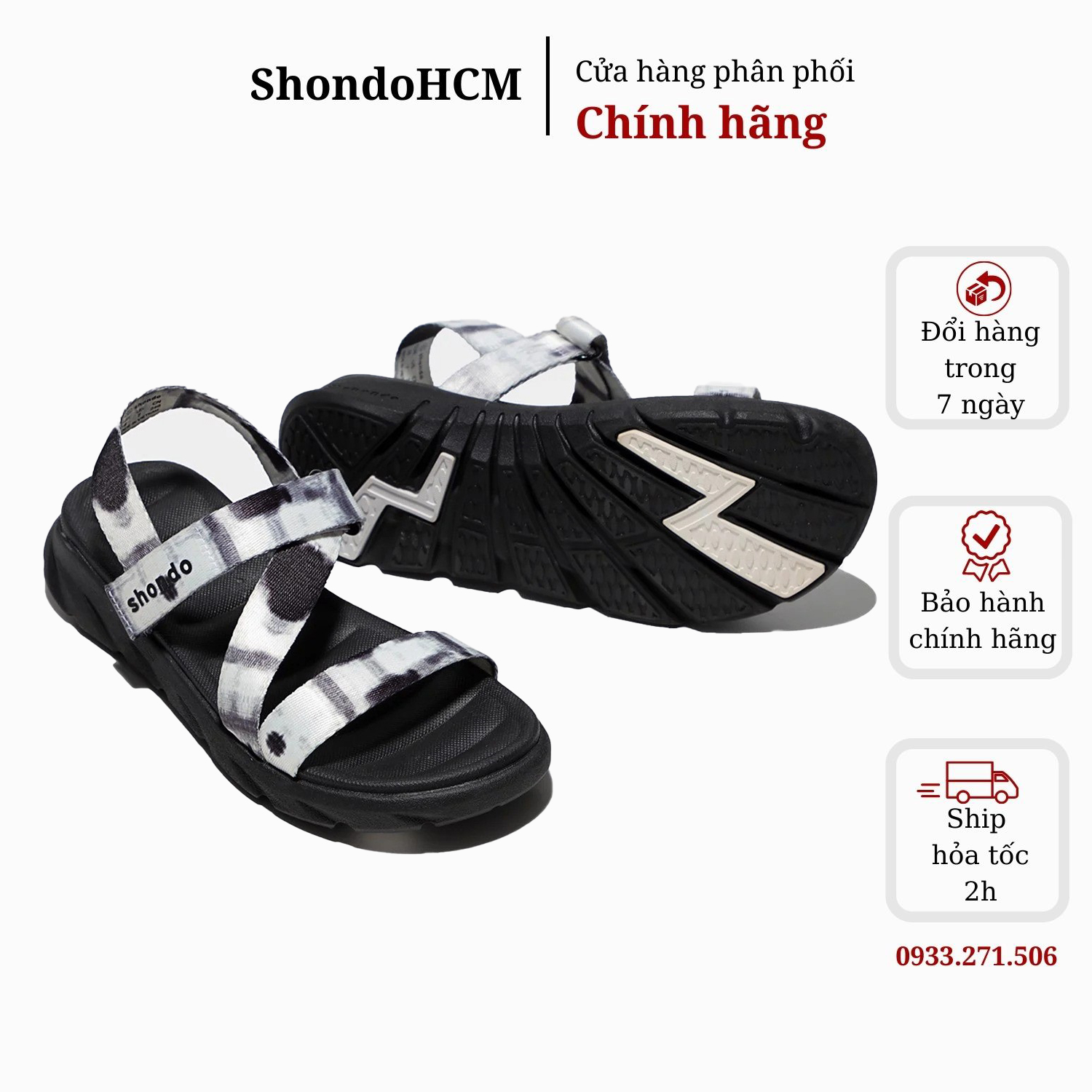 Giày sandals Shondo F6 Sport loang khói đen F6S1011 Shondo chính hãng