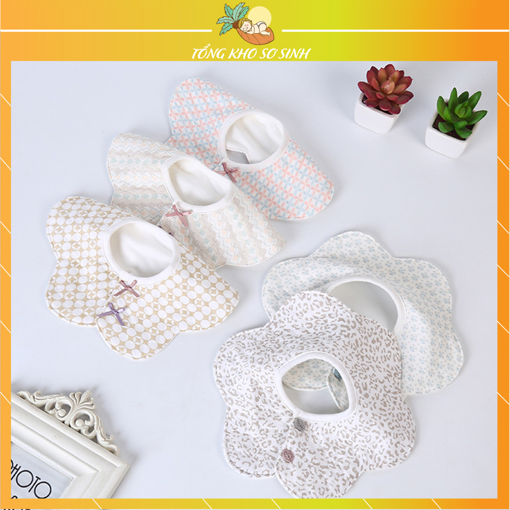 Yếm tròn xoay cotton nguyên chất cho bé với nhiều họa tiết dễ thương