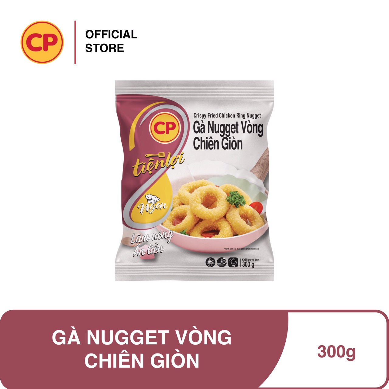 CP Gà nugget vòng chiên giòn - Siêu tiện lợi, không cần rã đông, chỉ mất 2-3 phút để chế biến. Thơm ngon và không chứa chất gây hại cho sức khỏe
