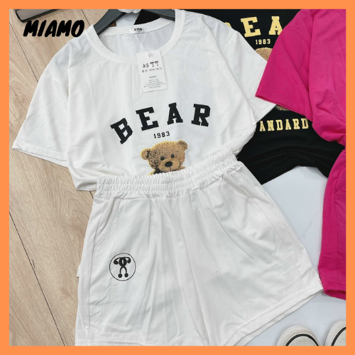 Set đồ bộ nữ mặc nhà in hình gấu cute thời trang Miamo TP411