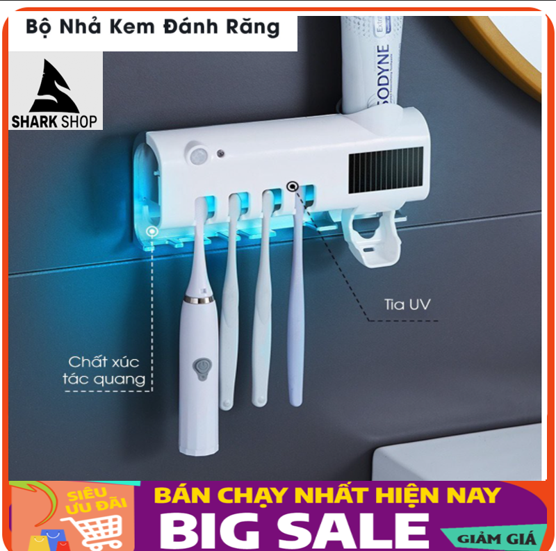 Bộ Nhả Kem Đánh Răng Tự Động,Kệ Để Bàn Chải Đánh Răng Diệt Khuẩn Bằng Tia Uv Giá Treo Bàn Chải Nhả Kem Đánh Rang Kệ Nhà Tắm Thông Minh,Bộ Nhả Kem Đánh Răng Khử Khuẩn,Siêu Tiện Lợi Tối Ưu Hóa Không Gian