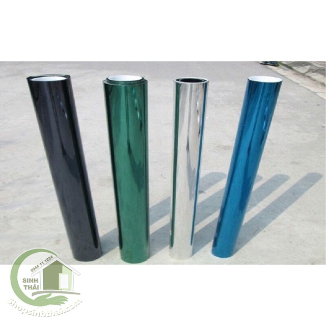 Giấy dán kính một chiều chống nhìn cho cửa [ 50cm x khổ 100cm] màu đen, bạc, xanh - Giấy decal phản quang - có sẵn keo