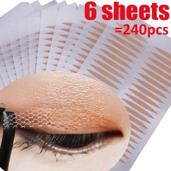 240 Miếng/6 Tấm Miếng Dán Mí Hai Mí Tự Nhiên Ren Gấp Đôi Băng Dán Mắt Trong Suốt Vô Hình Mắt To