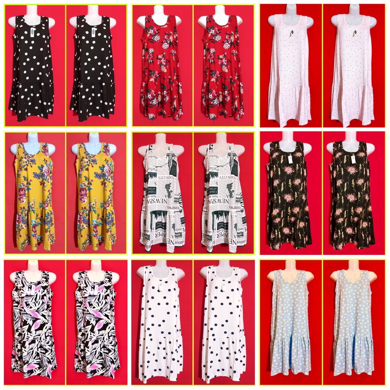 Đầm ngủ, đầm thun 4 chiều siêu mát, đầm ngủ dễ thương - tâm shop