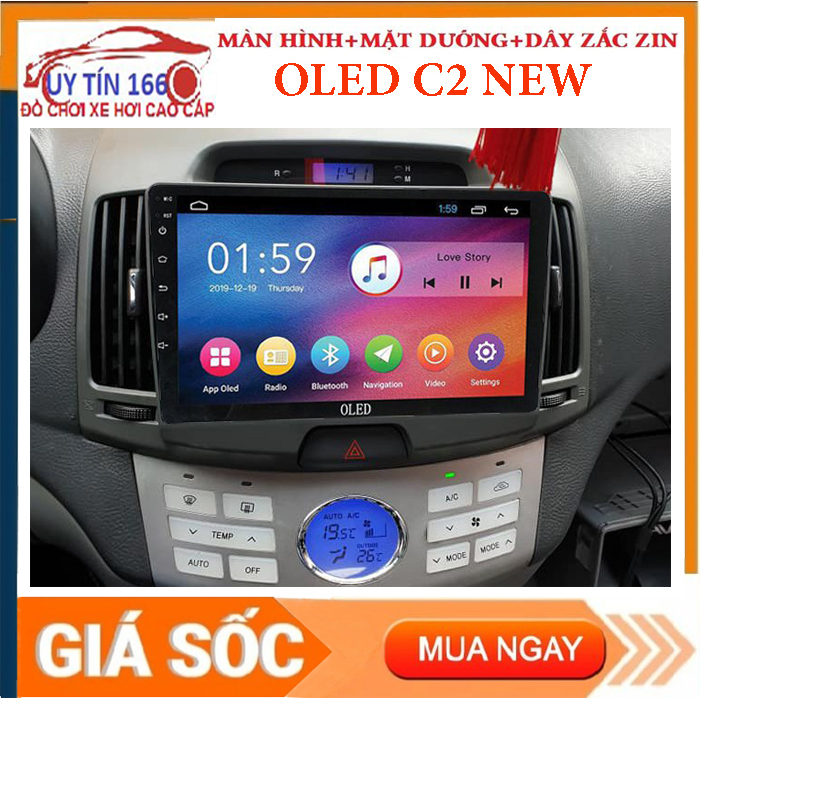 SHOP UY TÍN 166 ! Màn hình OLED C2  android 10. RAM 2G ROM 32G  màn hình DVD lắp sim 4G cho xe HYUNDAI AVANTE 2010 IPS chống chói kính cường lực 2.5D thu phát wifi tích hợp sẵn bản đồ NAVITEL YOTUBE ẩn MÀN DVD nghe đài xem phim TRỰC TIẾP
